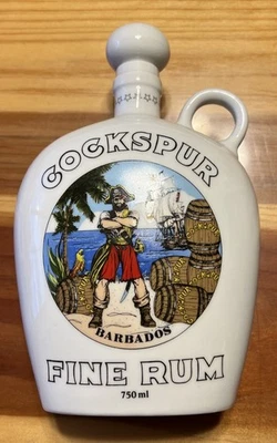 Cockspur Barbados Fine Rum Empty Decanter 750ml Capacity Cork Porcelain - Image 1 of 4