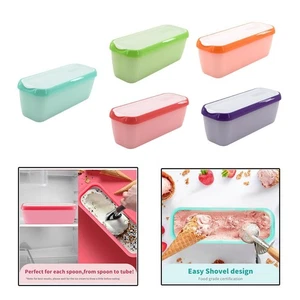 Ice Cream Container Rectangular Ice Cream Tub for Kitchen Freezer Gelato - Picture 1 of 23
