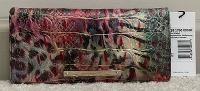Cartera Brahmin Melbourne Ady Delgada Doble Plegable Lthr CAMBIADOR DE FORMAS Rosa Rojo Verde Nueva con Etiquetas Foto 1 de 4
