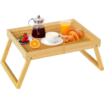 Elegantes Betttablett mit klappbaren Beinen - Frühstück und Snacks im Bett - Bild 1 von 2