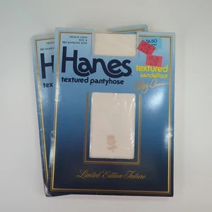 2 Vtg Hanes Textured Pantyhose French Linen Size B Rambling Rose 981 Limited NOS - Picture 1 of 11