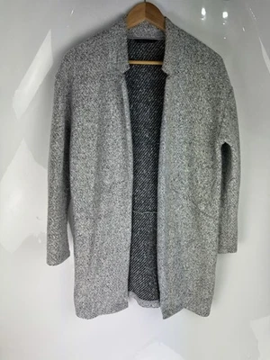 Marks & Spencer Grey Cosy Blazer Style Jacket Coatigan Open Front UK Size 8 - Image 1 of 4