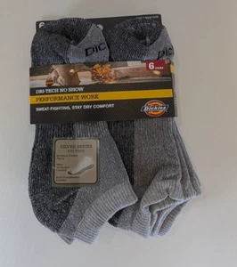 New Dickies Men’s Performance Work Dri-Tech No Show Socks 6-Pair Shoe Size 6-12 - Picture 1 of 3