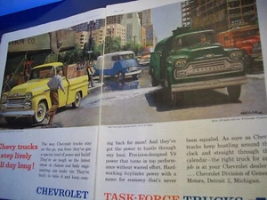 1958 Chevy Fleetside pickup & Gas Tanker 2p lrg-mag truck ad-Peter Helck illus - Picture 1 of 3
