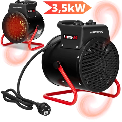 Heizlüfter 3,5kW Heizgerät Elektroheizer Heizgebläse Bauheizer Thermostat - Bild 1 von 4