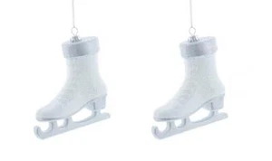 White Ice Skate Christmas Tree Ornament / Decoration 10cm Pack x2 - Picture 1 of 1