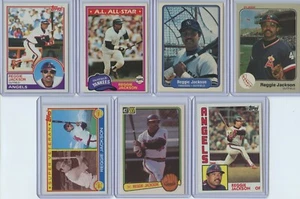 Hall of Famer Reggie Jackson 1980's 7 Card Group Lot Angels/Yankees - Picture 1 of 2
