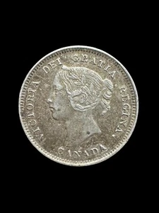 1894 CANADA CANADESE 5 CENT ARGENTO, BASSA CONIAZIONE, 18/11/24 LES, spedizione gratuita - Foto 1 di 2