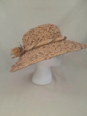 VINTAGE Italian SCALA All Natural Fiber woven hat w/braided hat band  - Image 1 of 4