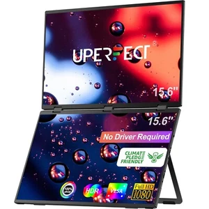 UPERFECT Portable Monitor Full HD 15.6" Dual Screen Laptop Screen Extender - Picture 1 of 7
