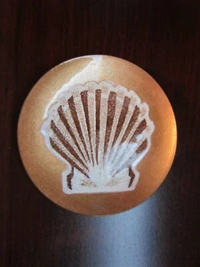 ANNEMARIE DAVIDSON ENAMEL ON COPPER SAND SCALLOP SEA SHELL 4" DISH VINTAGE - Picture 1 of 9