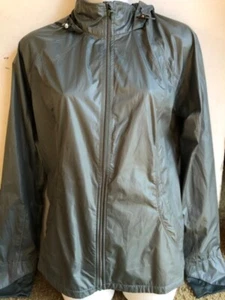 Layer 8 Jacket Women's Small Green Full Zip Hooded Windbreaker Drawstring - Picture 1 of 6