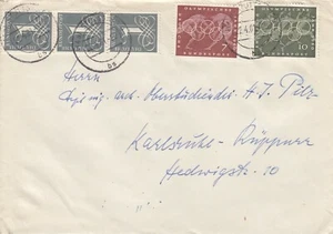 BRD - Mi 226(3)+332+333 - MiF - 3er Streifen - Stempel 22.4.61 Stuttgart - Bild 1 von 2