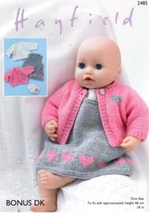 Hayfield Bonus DK Knitting Pattern - 2485 Dolls Clothes - Picture 1 of 2