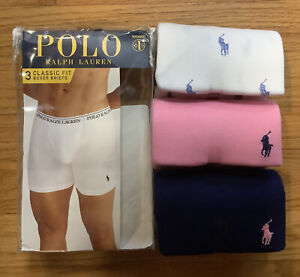 Polo Ralph Lauren Classic Fit  3 Cotton Boxer Briefs Men's Size X-Large (XL) NIB