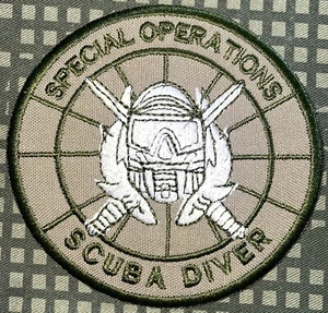 USN Special Operations Combat Scuba Diver Patch 3" Hook & Iron-On Repro New A958 - Picture 1 of 2