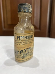 Vintage Avery's Drogerie Windham NY Pfefferminzölflasche - Bild 1 von 8