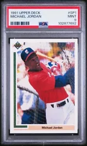 1991 Upper Deck MICHAEL JORDAN White Sox HOF ICONIC Baseball SP1 RC Rookie PSA 9 - Picture 1 of 2