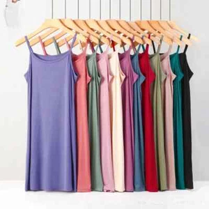 Women's Camisole Cotton Summer Under Dress Petticoat Underskirt Chemise Nightie - Picture 1 of 36