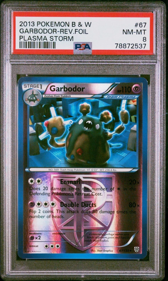 2013 Pokemon B & W Plasma Storm 67 Garbodor Reverse Foil PSA 8 - Image 1 of 1