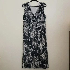 Coldwater Creek Black & White Print Artsy Sleeveless Dress 14 - Picture 1 of 16