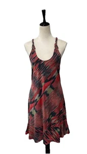 Lucky Brand rosa abstraktes Tank Kleid Gr. Medium geflochten Rüschen Jersey - Bild 1 von 13