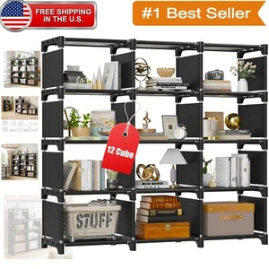 Freestanding DIY Bookcase with 12 Large Shelves for Home & Office Design - Picture 1 of 10