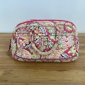 Vera Bradley Bag Pink Paisley 2 Handle Zip Closure Front Pocket - Picture 1 of 9