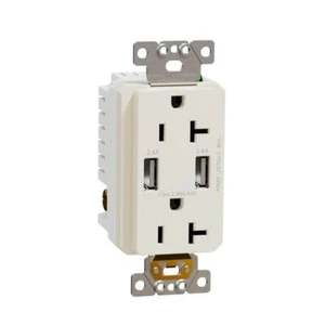 X Series 20 Amp 125V Tamper Resistant Indoor USB A/A 4.8 Amp Duplex Decorator - Picture 1 of 3