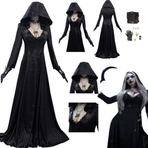 Resident Evil Village Vampire Moth Lady Cosplay Halloween Dress Coat CostumeSuit - Picture 1 of 96