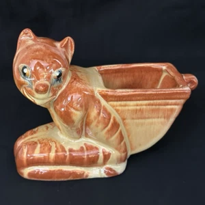 WELLER POTTERY "CACTUS" CAT PLANTER WITH BUG-EYES.....RARE, SIGNED & MINT! - Picture 1 of 6