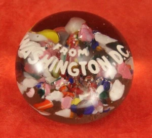Antique Glass Paperweight Souvenir from Washington D.C. Multi-color Interior - Picture 1 of 5