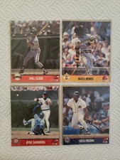 Lot (4) 1991 IMPEL Line Drive Action Photos MLB Bonds, Clark, Fielder, Sandberg