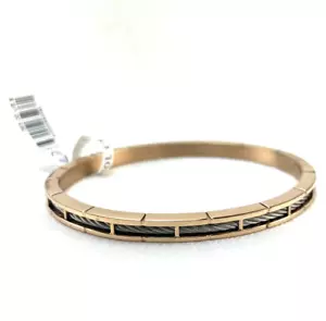 Charriol 04-102-1139-21L Size Large Forever Slim Svart Rose Gold PVD Bangle New - Picture 1 of 11