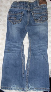 Silver Jean Co Zane denim bootcut boys blue jeans 3T Destroyed DIstressed denim - Picture 1 of 5