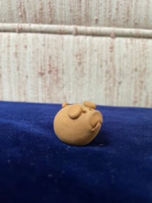 Vintage Miniature Brown Pig Figurine. Appears to be handmade. Free Shipping - Image 1 of 4