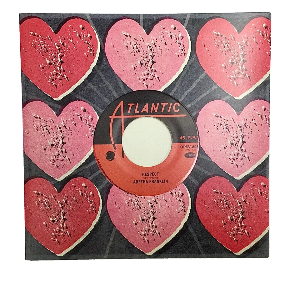 Aretha Franklin "Respect" - 2018 Hallmark Valentine Card w/45 RPM Vinyl Record - Image 1 of 1
