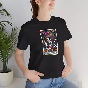 Salty Bitch Tarot Card Skeleton Funny Halloween Unisex T-Shirt - Picture 1 of 7