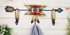 Plumes flèches turquoise boho chics aztèques du sud-ouest 3 chevilles crochets muraux décoration
