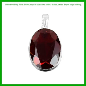 Halloween Deal 925 Sterling Silber Natürlicher Mosambik Granat Neu Anhänger Schmuck - Bild 1 von 7