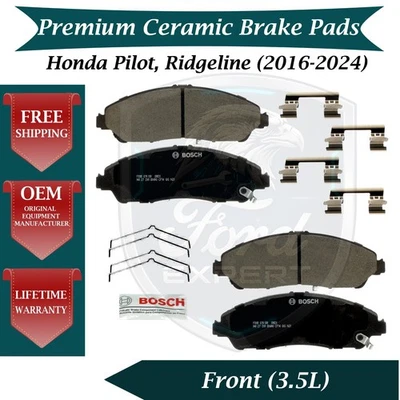 Bosch OEM Front Ceramic Brake Pads Kit For 2016-2024 Honda Pilot Ridgeline - Image 1 of 4