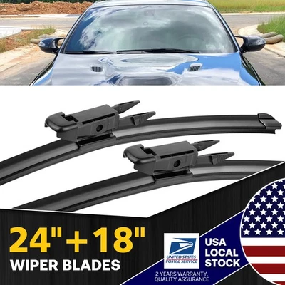Pinch Tab Windshield Wiper Blades 24"+18" Replacement For BMW 323i 2009-2011 — 第 1/4 张图片