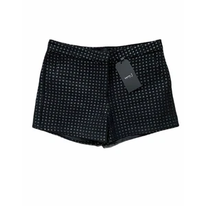 Pantalones Cortos Very J Tejido Punto Negro Forrado Daisy Duke Talla Pequeña Caliente Bolsillo - Imagen 1 de 6