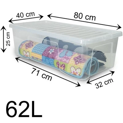 Aufbewahrungsbox mit Deckel transparent stapelbar Universal Organizer Stapelbox - Bild 1 von 2