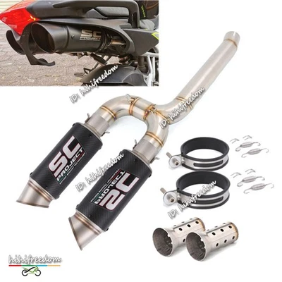 Silenciador de escape de fibra de carbono puntas traseras tubo medio escape para Yamaha FZ6 FZ6N FZ6S Foto 1 de 4