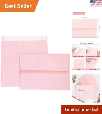 Versatile 100-Pack Pink A7 Invitation Envelopes for Weddings, Birthdays & More - Image 1 of 4