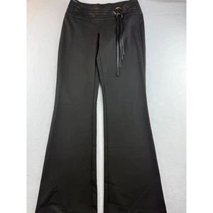 White House Black Market schwarze Schlaghose weites Bein Kunstlederdetail Größe 4 - Bild 1 von 11