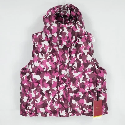 Lululemon Vest Womens Size 10 Pink Camo Wunder Puff Cropped Hooded Down New - Image 1 of 4