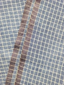1.3yds X 57"w 50s 60s Vtg Blue & Pale Yellow Shepherds Check Plaid Sewing Fabric - Picture 1 of 24