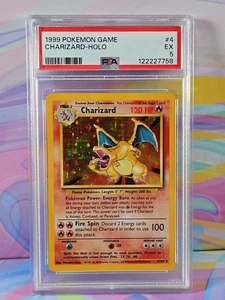 Pokemon 1999 Set Base Illimitato | #4 Charizard Holo PSA 5 - Foto 1 di 11